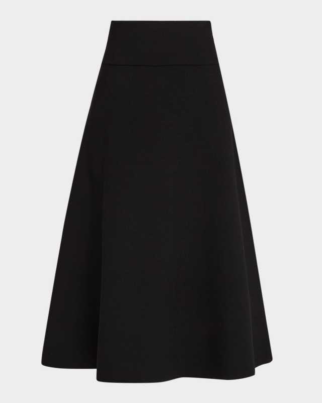 Knit A-Line Midi Skirt